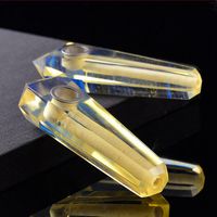 Wholesale Natural Quartz Crystal Citrine Melting Long Tobacco Free Smoking Herb Pipes Tool With Crab By Pair Promotion