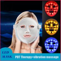 Wholesale 3D vibration massage facial mask Color Light Photon LED Electric Facial Mask PDT Skin Rejuvenation Therapy Anti Aging Acne Clearance Device