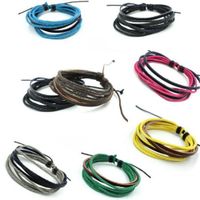 Wholesale Retro Wrap Leather Bracelets Men Weaving Rope Jewelry Accessories bracelet leather vintage fabric charm bracelets for women acc261
