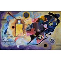 Wholesale Handmade Wassily Kandinsky Arts Oil paintings Yellow Red and Blue Modern Abstract Canvas Animal Artwork For Living Room Wall Decor Beautiful