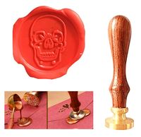 Wholesale Clear stamps Vintage Skull Head Custom Picture Logo Wedding Invitation Wax Seal Sealing Stamp Rosewood Handle Set