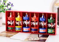 Wholesale Vintage Wood Carousel Horse Christmas Tree Pendant hanging Ornaments Romatic Wedding Birthday Hen Party decor kids toy favors with gift box