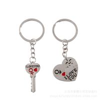 Wholesale New Couple I LOVE YOU Heart Keychain Ring Keyring Key Chain Lover Romantic Creative Birthday Gift By DHL Free