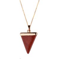 Wholesale HOT Geometric Colorful Nature Stone Necklace Triangle Crystal Necklaces Pendant For Valentine s day Women And Men