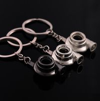 Wholesale creative car modified turbocharged engine metal key ring car key chain chain pendant