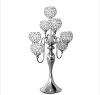 Wholesale Metal reversible tall table center piece glass candelabra center piece for wedding
