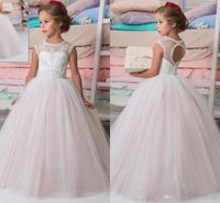 Wholesale Sparkly Lace Beaded Arabic Flower Girl Dresses Crew Ball Gown Vintage Child Dresses Beautiful Flower Girl Wedding Dresses