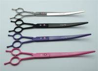 Wholesale Curve Scissors cm Brand Purple Dragon Hairdressing Scissors With Bag C Dogs Cats Pets Cutting Shears Hair Scissors
