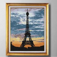 Wholesale The tower at dusk scenery Europe style Cross Stitch Needlework Sets Embroidery kits paintings counted printed on canvas DMC CT CT