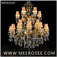 Luxurious Large Brass Color Crystal Chandelier Lamp Crystal Lustre Light Fixture 3 tiers 29 Arms Hotel Lamp Luxurious Large Brass Color Crystal Chandelier Lamp Crystal Lustre Light Fixture 3 tiers 29 Arms Hotel Lamp