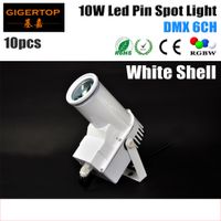 Wholesale Freeshipping XLOT White Shell Housing W Led Spot Light DMX Channel W RGBW in1 Color Mixing Disco Pin Spot Stage Light TP E18