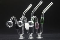 Wholesale Healthy_Cigarette Y153 Stand Smoking Pipes mm Bowl Oil Rig Clear Base Glass Pipe Snake Style Good Airflow