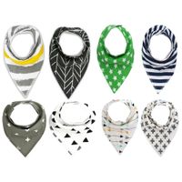 Wholesale New Set Baby Boys Girls Printed Soft Absorbent Bandana Drool Bibs with Snaps