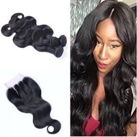 Wholesale 8A Brazilian Hair Weaves and Closures Peruvian Malaysian Indian Body Wave Bundles Hair With Lace Closure Human Hair Extenstions