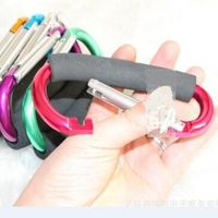 Wholesale Sponge Large Size Colorful Aluminum Alloy D Shape Climbing Button Carabiner Keychain outdoor roller skating shoes buckle supermarket hook