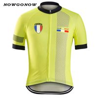 Wholesale Men summer cycling jersey france clothing bike wear tops yellow tour flag national team MTBroad pro ride tops NOWGONOW maillot ciclismo
