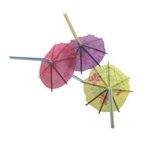 Wholesale 90ct degrade paper luau cocktail umbrella plastic straws for summer drinks