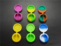 Wholesale Approved food grade divided non stick silicone jars dab wax container butane hash oil silicone container for sale ml