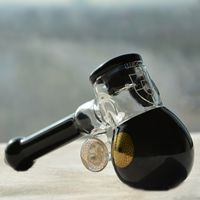 Wholesale Thick Glass Pipes Sherlock Mini hammer Heavy Wall Glass design handle spoon oil burner smoking pipe for dry herb