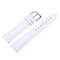 Wholesale Unisex Watch band mm White Genuine Leather Watch Strap Stainless Steel Buckle Women bracelets for hours Watch Accessories