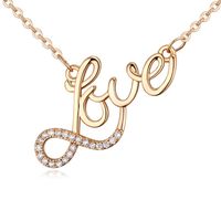 Wholesale New arrival love letter pendant micro paved with cubic zirconia nickel free necklace best Valentine s Day for girl friend