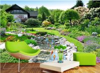Wholesale Back garden landscape background wall background painting mural d wallpaper d wall papers for tv backdrop