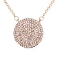 Wholesale New Fashion Nickel Free Jewellery Circular Necklaces Women Zircon Roundness Necklaces Pendants For Party wedding Jewelry Accessories