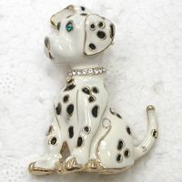 Wholesale Fashion Brooch Crystal Rhinestone Enamel Dalmatians dog Pin brooches Jewelry gift C102150