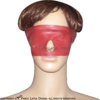 Wholesale Black And Red Two Color Sexy Rubber Latex Eye Mask With Button Plus Size