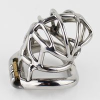 Wholesale Latest Design Male Chastity Device Stainless Steel Adult Cock Cage With Curve Cock Ring Sex Toys Bondage Chastity Belt