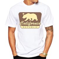 Wholesale 2020 Men Fashion T shirt Hipster California Republic Vintage Printed Tee Shirts Short Sleeve Tops California Bear T Shirt