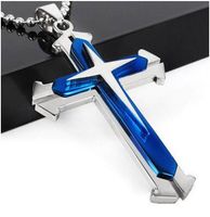 Wholesale 11 Colors Stainless Steel Chain Layer Knight Cross Silver Gold Black Color Men Pendant Necklace Jewelry Gift Fashion Accessories hot sale