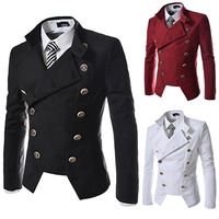 Wholesale Korean Double breasted slim jacket Male costume star singer dancer party stage wear outdoors performance show fashion high quality cool boy
