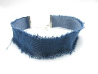 Wholesale 2017 New Retro Wide Denim Burrs Choker Necklace Fashion Collar Necklace Personality Exaggerated Torques