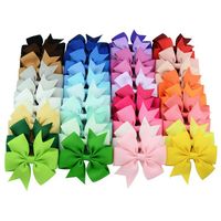 Wholesale 40 Colors Baby Grosgrain Ribbon Bows WITH Clip Girls Boutique Pin Wheel Hair Clip Kids Hair Accessories