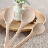 Wholesale Wood Soup Spoon Mini Wooden Teaspoon Utensil Coffee Ice Cream Spoon