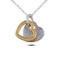 Wholesale Fashion heart shaped crystal necklace jewelry new goods manufacturers gold color Diamond Heart Pendant Necklace Jewelry for women