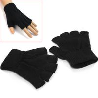 3 Pairs Winter Half Finger Knit Glove Stretchy Anti-Slip Fingerless Mitten for Unisex