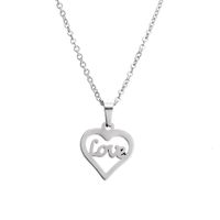 Wholesale EVERFAST Fashion New Stainless Steel Necklace Simple Love Heart Pendant Women Girls Chokers Statement Necklace Lucky Gift SN006