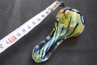 Wholesale 2017 Factory Direct Sold Handle Smoking Pipes Colorful Clear Mini Pipes Heady Spoon Model Smoke Pipe Tobacco Use High Quality Short Model