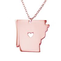 Wholesale Arkansas State Necklace Map Pendant Necklaces USA State Pendants Map Necklace With A Heart Handmade Jewelry