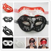 Wholesale Sexy Women Feathered Venetian Masquerade Masks Sexy Lace Mask For Party NightClup optional colors Black white red