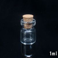 Wholesale 1ML X20X7MM Small Mini Clear Glass Cork Vials with Wood Stoppers Message Weddings Wish Jewelry Party Favors Bottle Tube