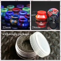 Wholesale Epoxy Resin mm mm Universal Derlin Drip Tips Wide Bore Drip Tip for RDA RBA Atomizer Vape Colorful Mouthpiece with Metal Single Pack