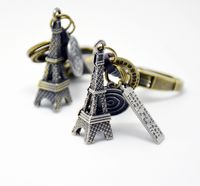 Wholesale Unique Eiffel Tower Key ring Keychain Fashion Metal HandBag Pendant Purse Bag Buckle key chains holder Accessories Gift
