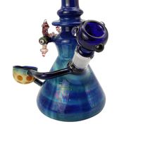 Wholesale Big glass beaker bong tall Beautiful water pipes straight tube bongs blue colorful hand made dab oil rigs heady