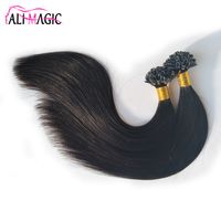 Wholesale High Quality U Tip Human Hair Extensions U Tipped Hair Natural Color Straight Keratin Remy Brazilian Hair Ali Magic Factory Outlet
