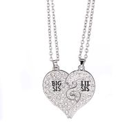 Wholesale 2017 new Big Sis Lil Sis Big Sister Little Sister BFF Best Friends Forever Gold silver Broken Heart Rhinestone Necklace Sister Gift