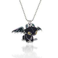 Toothless Night Fury Pendant in Black Enamel How to Train Your Dragon Necklace Cartoon Character Necklace for Kids in Gift Box
