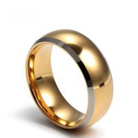 Wholesale Bulk Fashion Men Jewelry New Popular Simple Shiny Tungsten Ring IP Gold Plating Mens Gold Rings With High Quality US Size